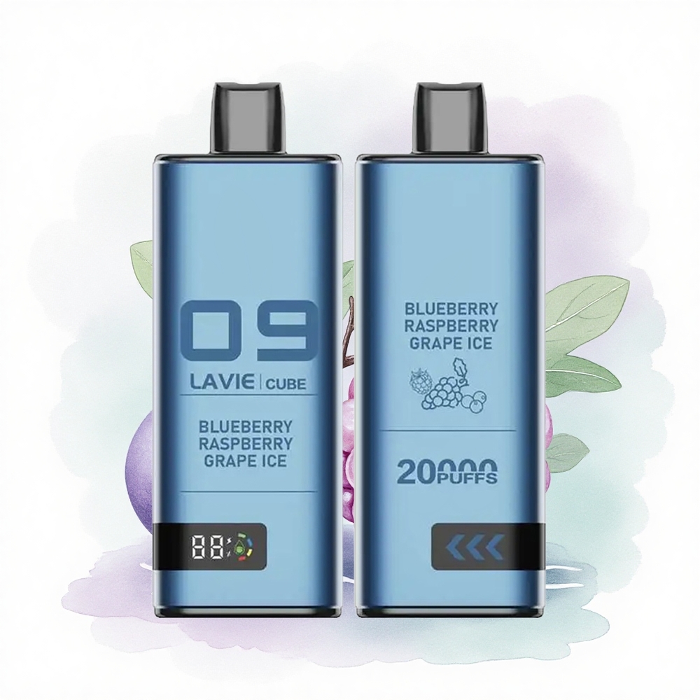 Lavie Cube 20000 Puffs Yaban Mersini Ahududu Üzüm Buz 5% Nikotin 600mAh