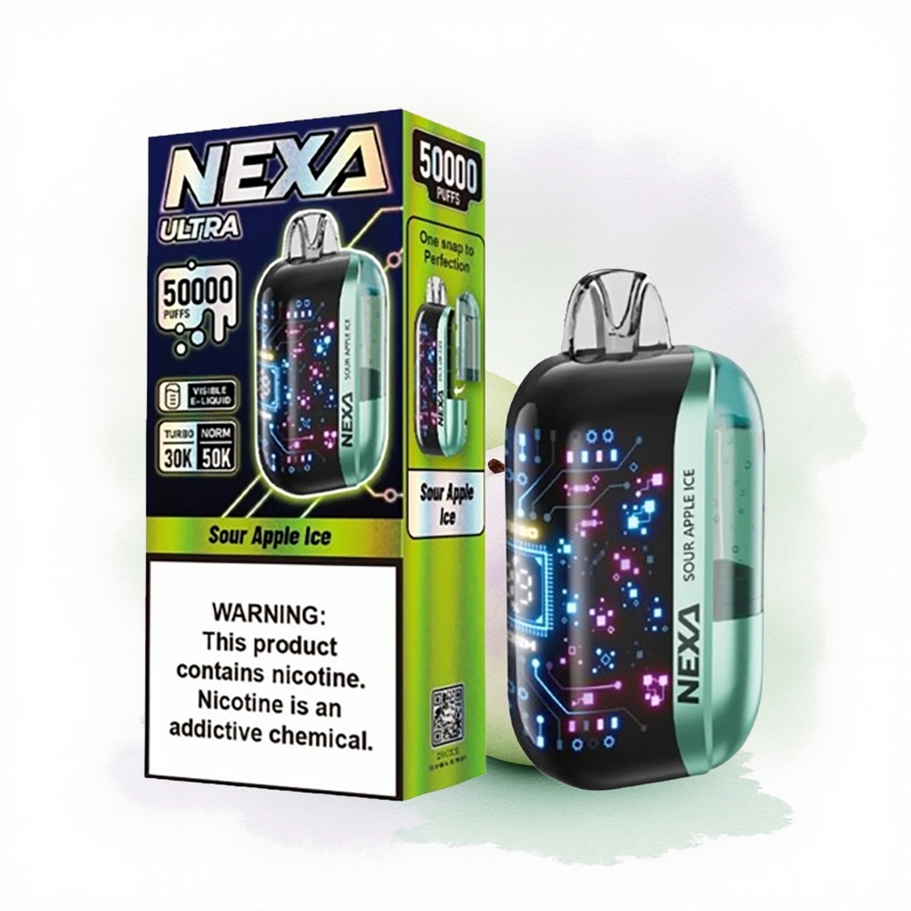 NEXA Ultra 50000 Puffs Ekşi Elma Buz 20ml 800mAh 5% Nikotin