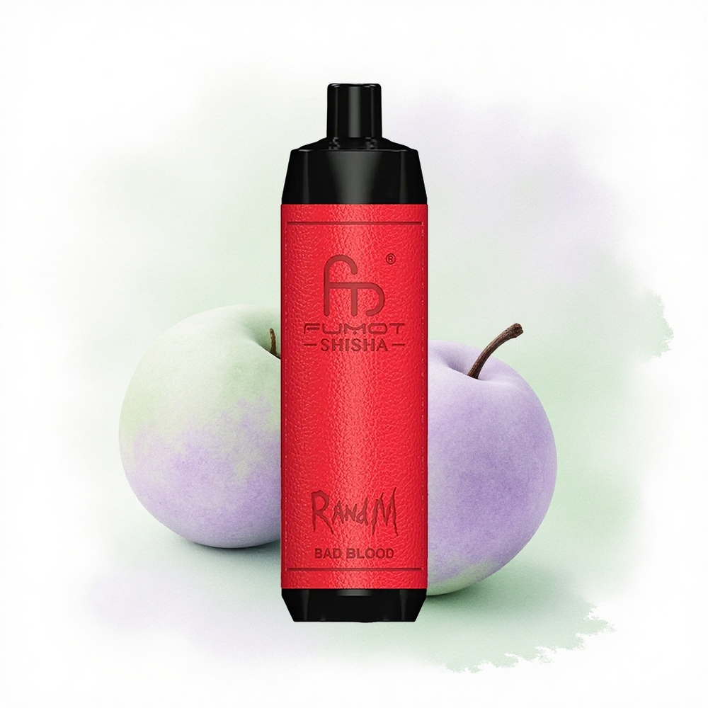 RandM Fumot Shisha 10000 Puffs Kötü Kan LED Göstergeli 0.6ohm Mesh 850mAh