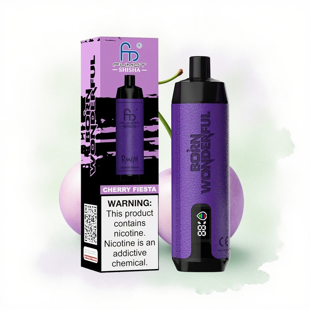 RandM Fumot Shisha 10000 Puffs Kiraz Şenliği Tip-C Port 0.6ohm Mesh Bobin 850 mAh