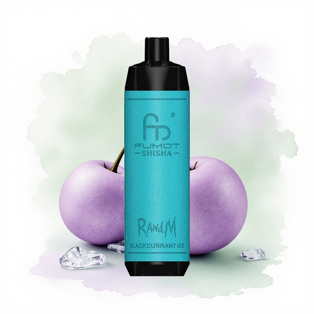 RandM Fumot Shisha 10000 Puffs Siyah Frenk Üzümü Buzu 18ml 850mAh 0.5% Nikotin