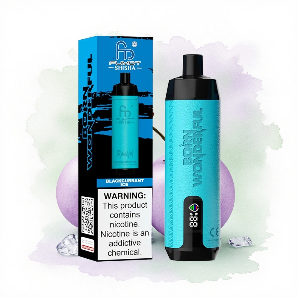 RandM Fumot Shisha 10000 Puffs Siyah Frenk Üzümü Buzu 18ml 850mAh 0.5% Nikotin