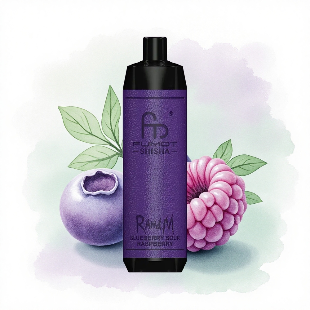 RandM Fumot Shisha 10000 Puffs Yaban Mersini Ekşi Ahududu 850 mAh 0.5% Nikotin