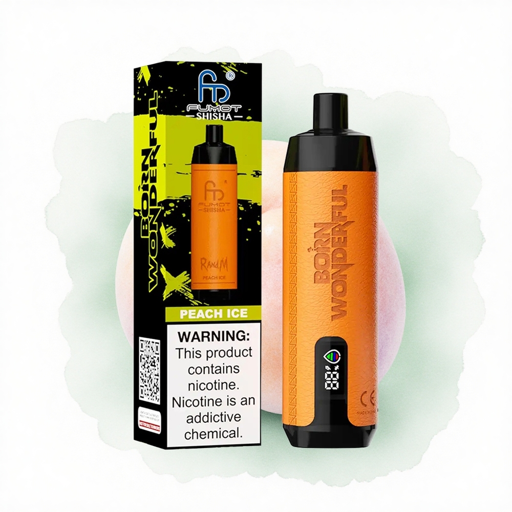 RandM Fumot Shisha 10000 Puffs Şeftali Buz 18ml 850mAh 0.5% Nikotin