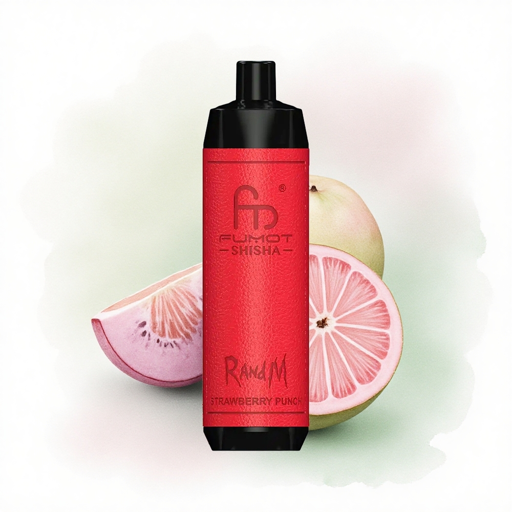 RandM Fumot Shisha 10000 Puffs Çilekli Punch 18ml 0.5% Nikotin 850mAh