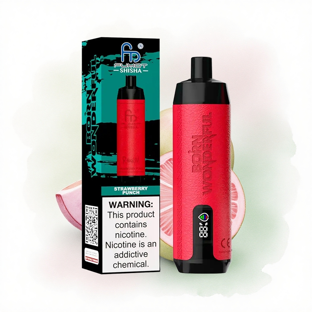 RandM Fumot Shisha 10000 Puffs Çilekli Punch 18ml 0.5% Nikotin 850mAh