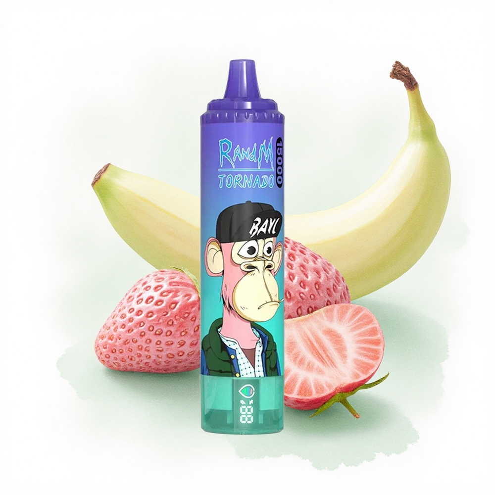 RandM Fumot Tornado 15000 Puffs Çilek Muz 25ml 850mAh Mesh