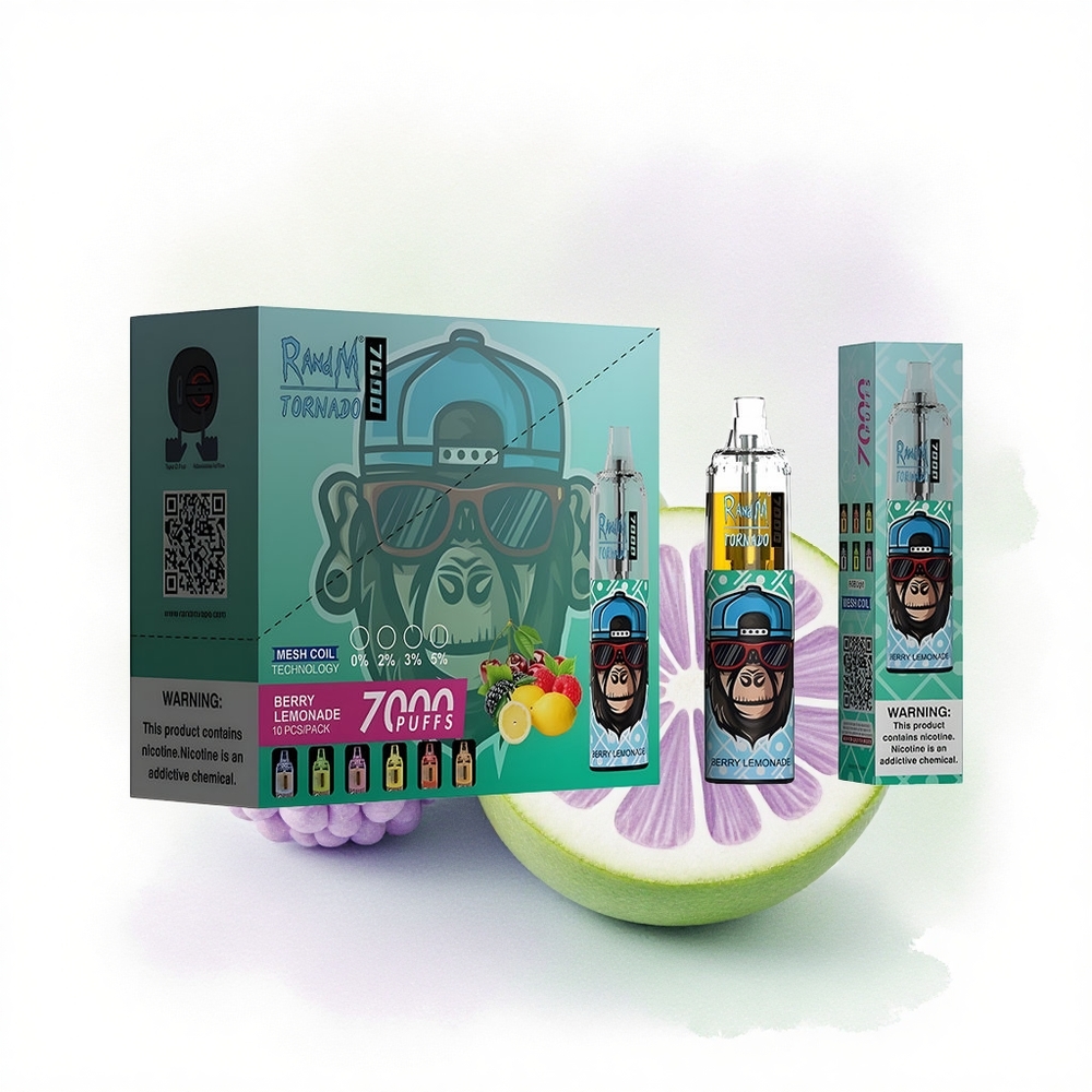 RandM Fumot Tornado 7000 Puffs Berry Limonat 850mAh Mesh Coil Tip-C