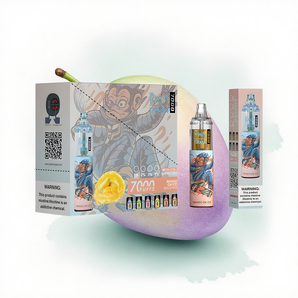RandM Fumot Tornado 7000 Puffs Buz Üzerinde Mango - 850 mAh - %5 Nikotin