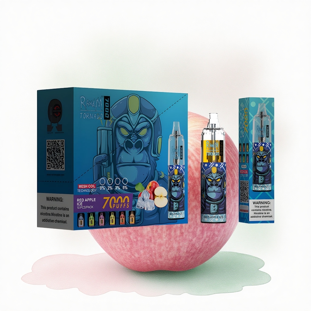 RandM Fumot Tornado 7000 Puffs Kırmızı Elma Buzu 850mAh Tip-C Port