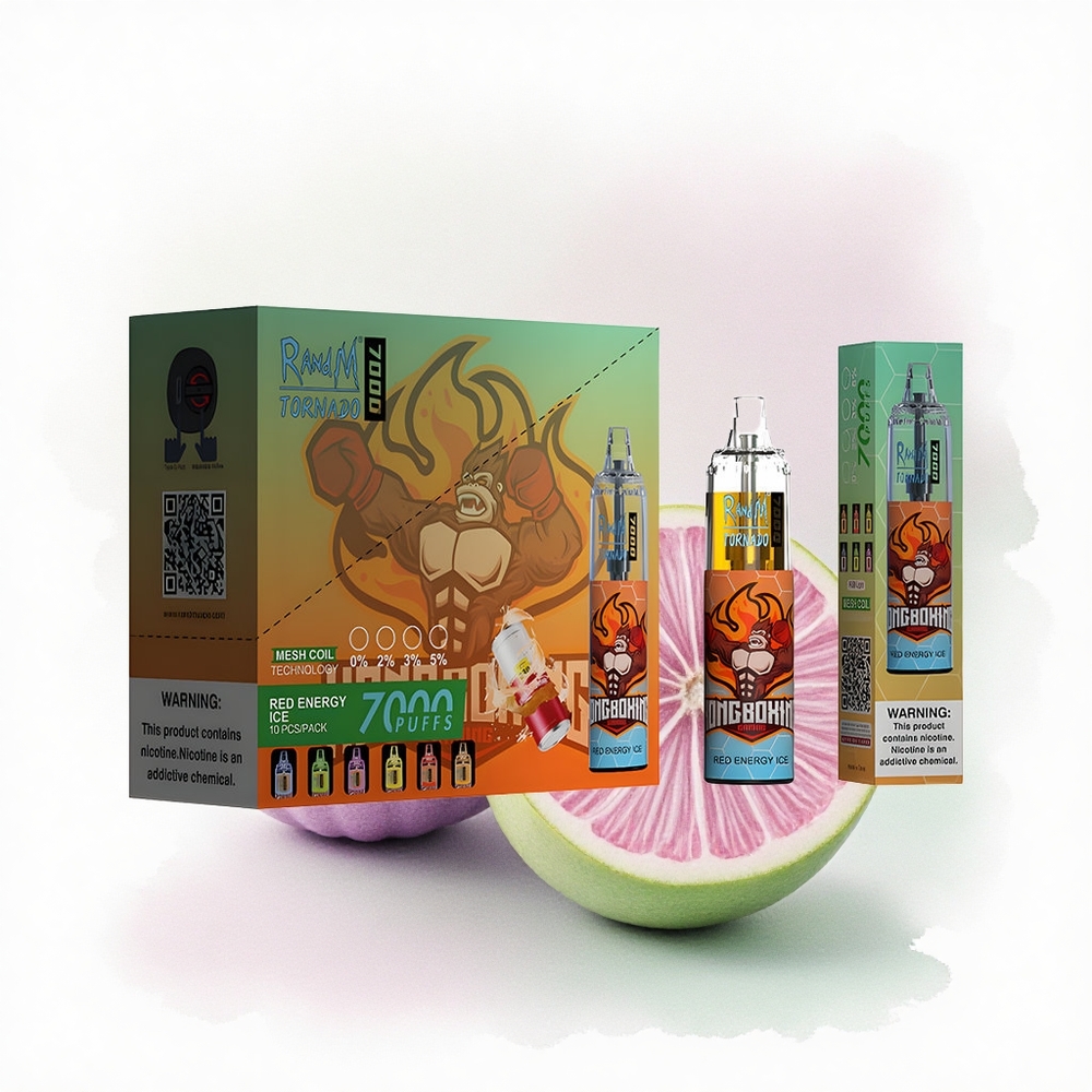 RandM Fumot Tornado 7000 Puffs Kırmızı Enerji Buz 850mAh Mesh