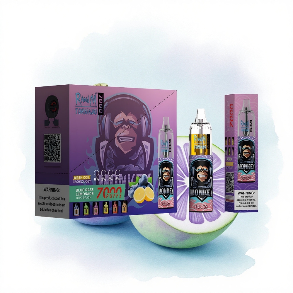 RandM Fumot Tornado 7000 Puffs Mavi Ahududu Limonata 850mAh Tip-C