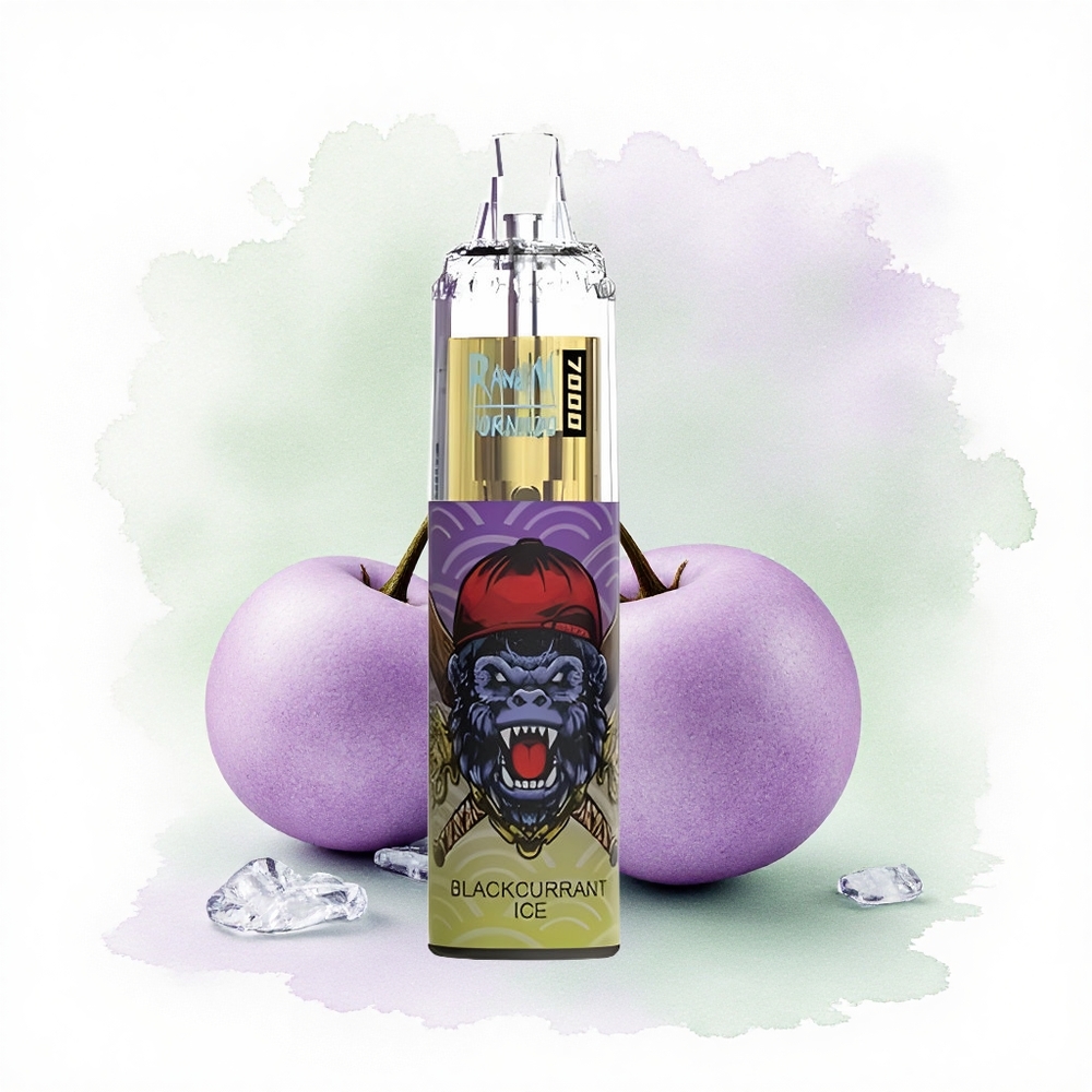 RandM Fumot Tornado 7000 Puffs Siyah Frenküzümü Buz 850mAh Tip-C Portlu