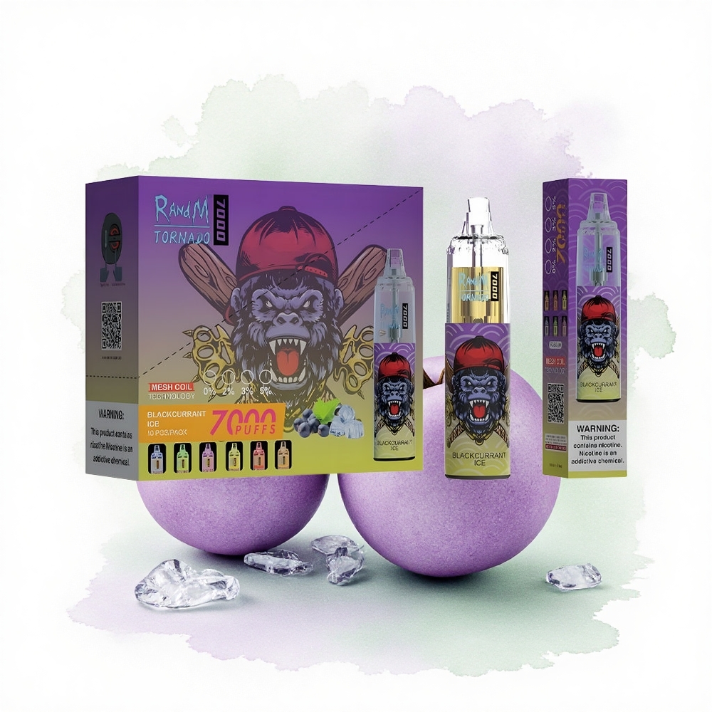 RandM Fumot Tornado 7000 Puffs Siyah Frenküzümü Buz 850mAh Tip-C Portlu