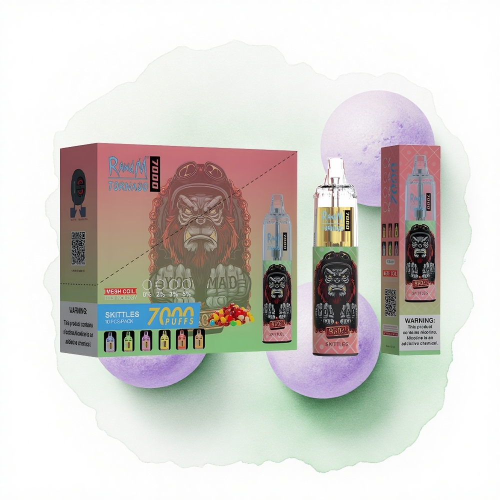 RandM Fumot Tornado 7000 Puffs Skittles Type-C Port 850 mAh RGB Light