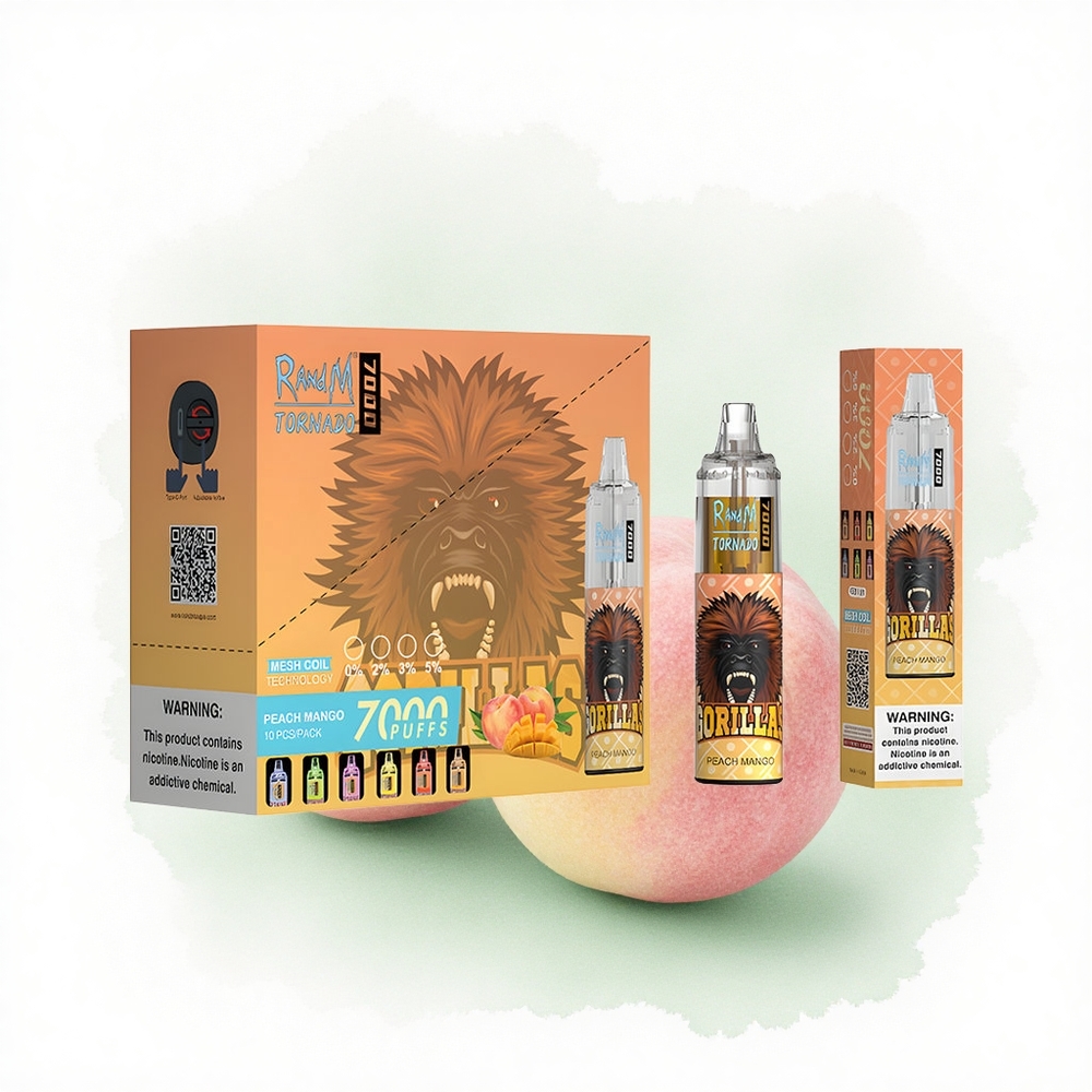 RandM Fumot Tornado 7000 Puffs Şeftali Mango 850mAh Tip-C Hava Ayar
