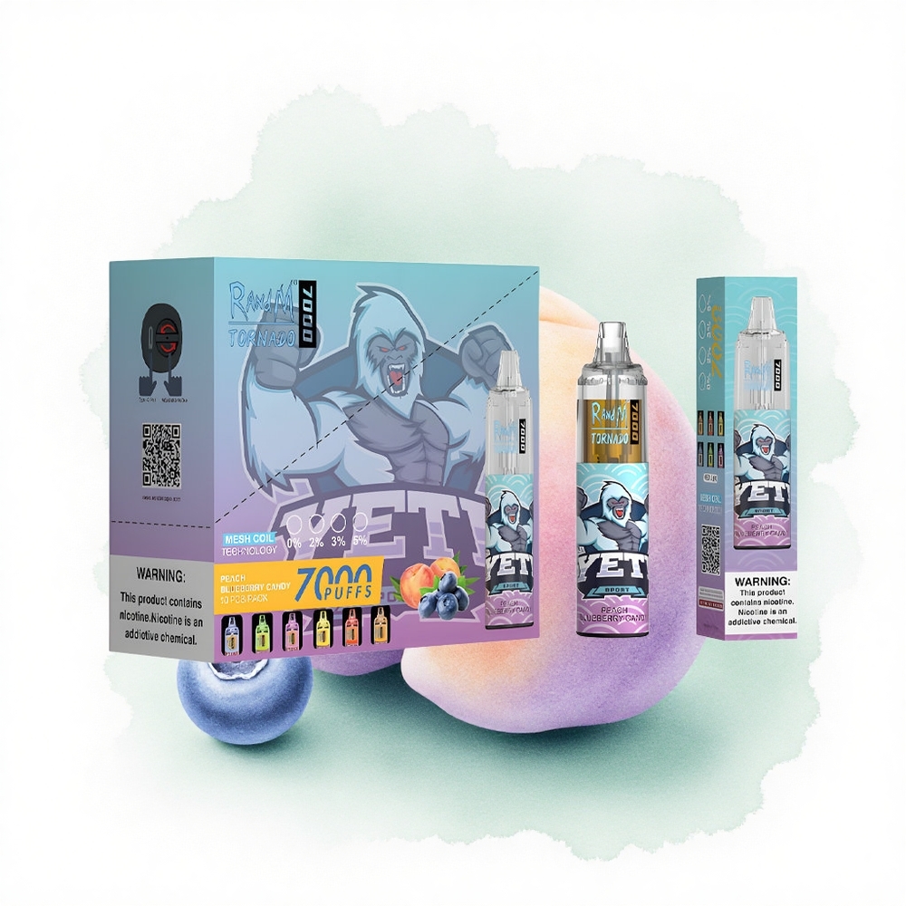 RandM Fumot Tornado 7000 Puffs Şeftali Yabanmersini Şeker 14 ML E-sıvı 850 mAh