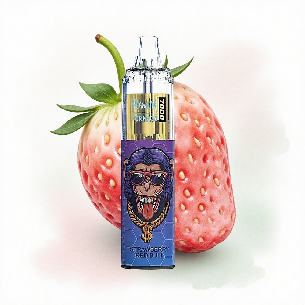 RandM Fumot Tornado 7000 Puffs Çilek Kırmızı Boğa 850 mAh Tip-C Port