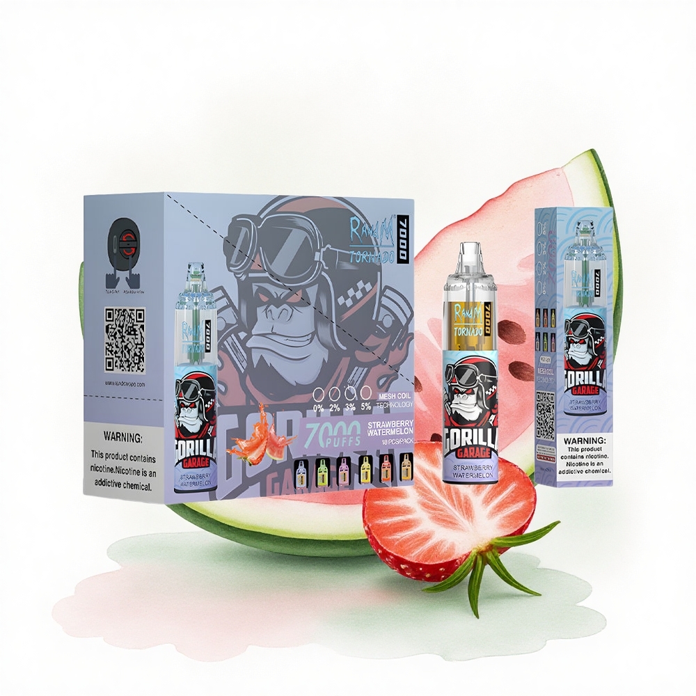 RandM Fumot Tornado 7000 Puffs Çilek Karpuz 14 ML E-sıvı 850 mAh