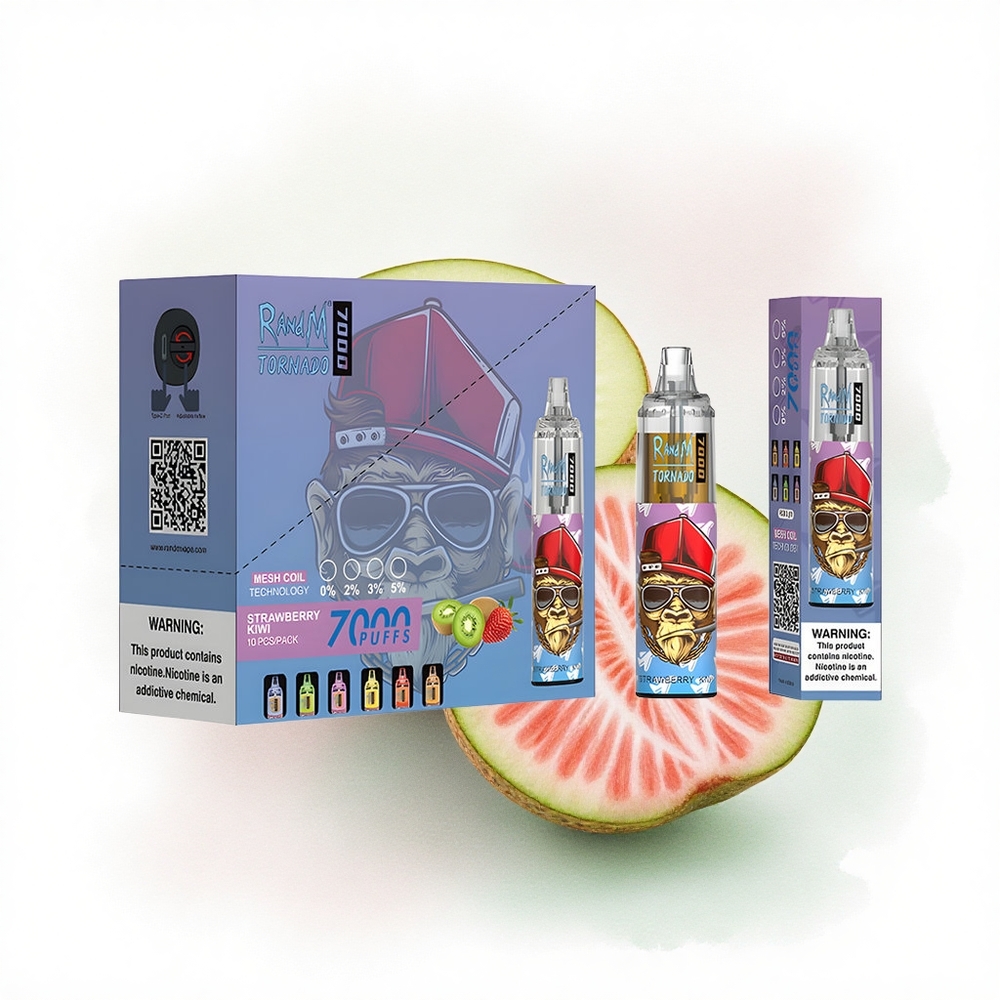 RandM Fumot Tornado 7000 Puffs Çilek Kivi 850 mAh Mesh Coil