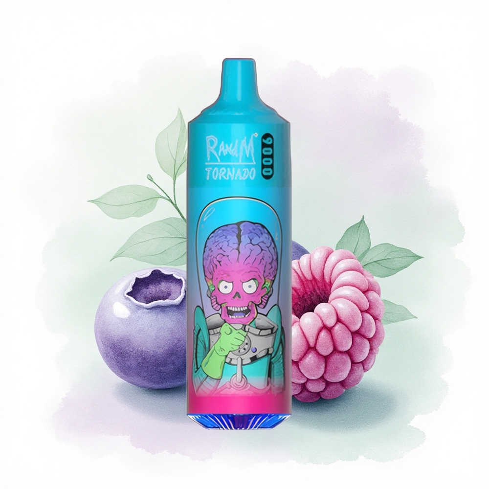 RandM Fumot Tornado 9000 Puffs Böğürtlen Ahududu 850 mAh 18 mL Mesh