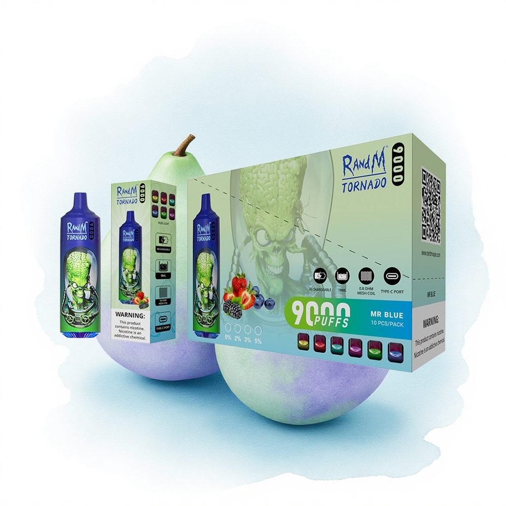 RandM Fumot Tornado 9000 Puffs Bay Mavi 850 mAh Şarj Edilebilir 18 mL Örgülü Bobin
