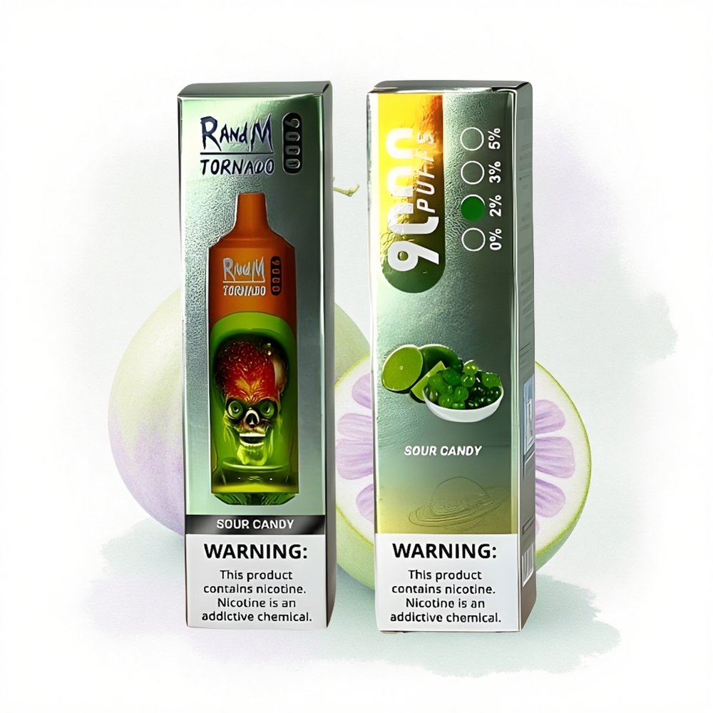 RandM Fumot Tornado 9000 Puffs Ekşi Şeker 9000 Puff 850 mAh 18 mL Mesh
