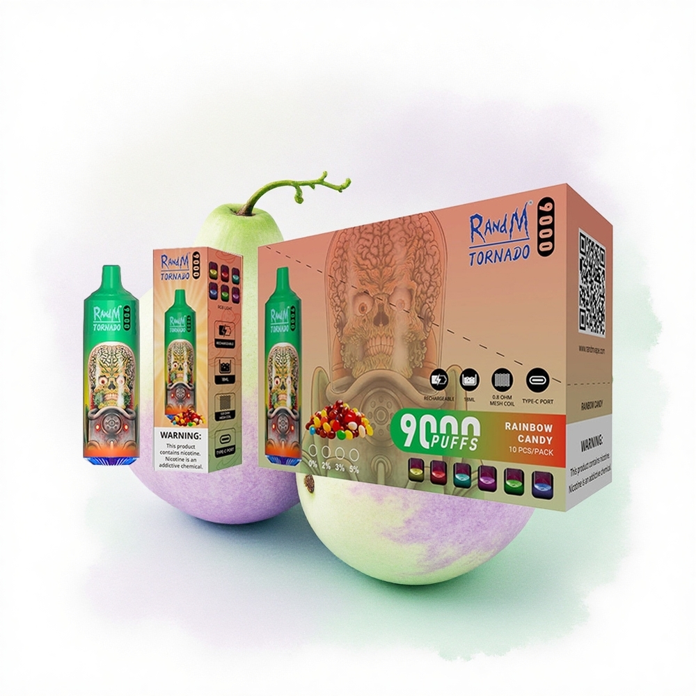 RandM Fumot Tornado 9000 Puffs Gökkuşağı Şeker 850 mAh 18 mL Mesh