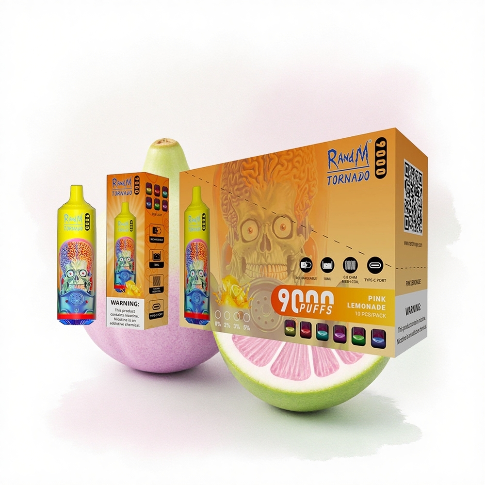 RandM Fumot Tornado 9000 Puffs Pembe Limonata 850 mAh 18 mL Mesh