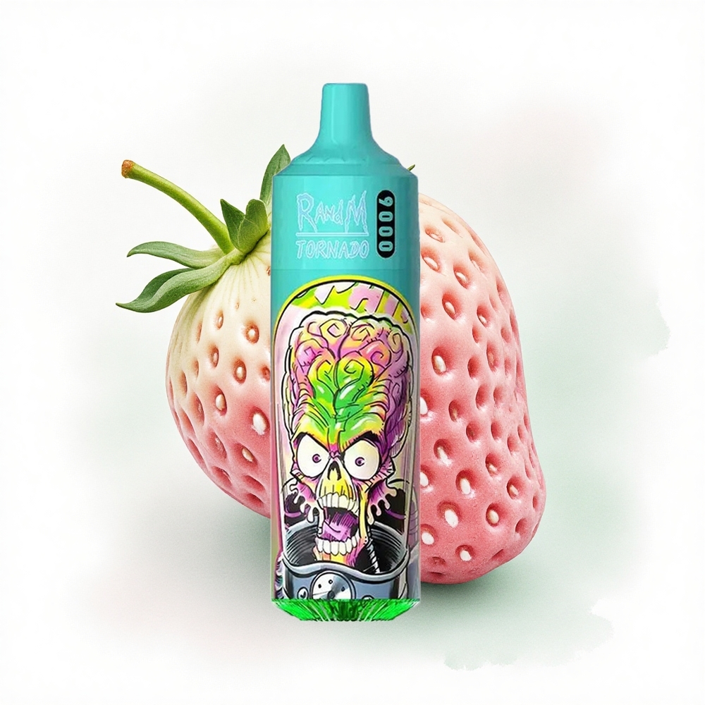RandM Fumot Tornado 9000 Puffs Çilek Nar 850 mAh Şarj Edilebilir Ağ Örgülü