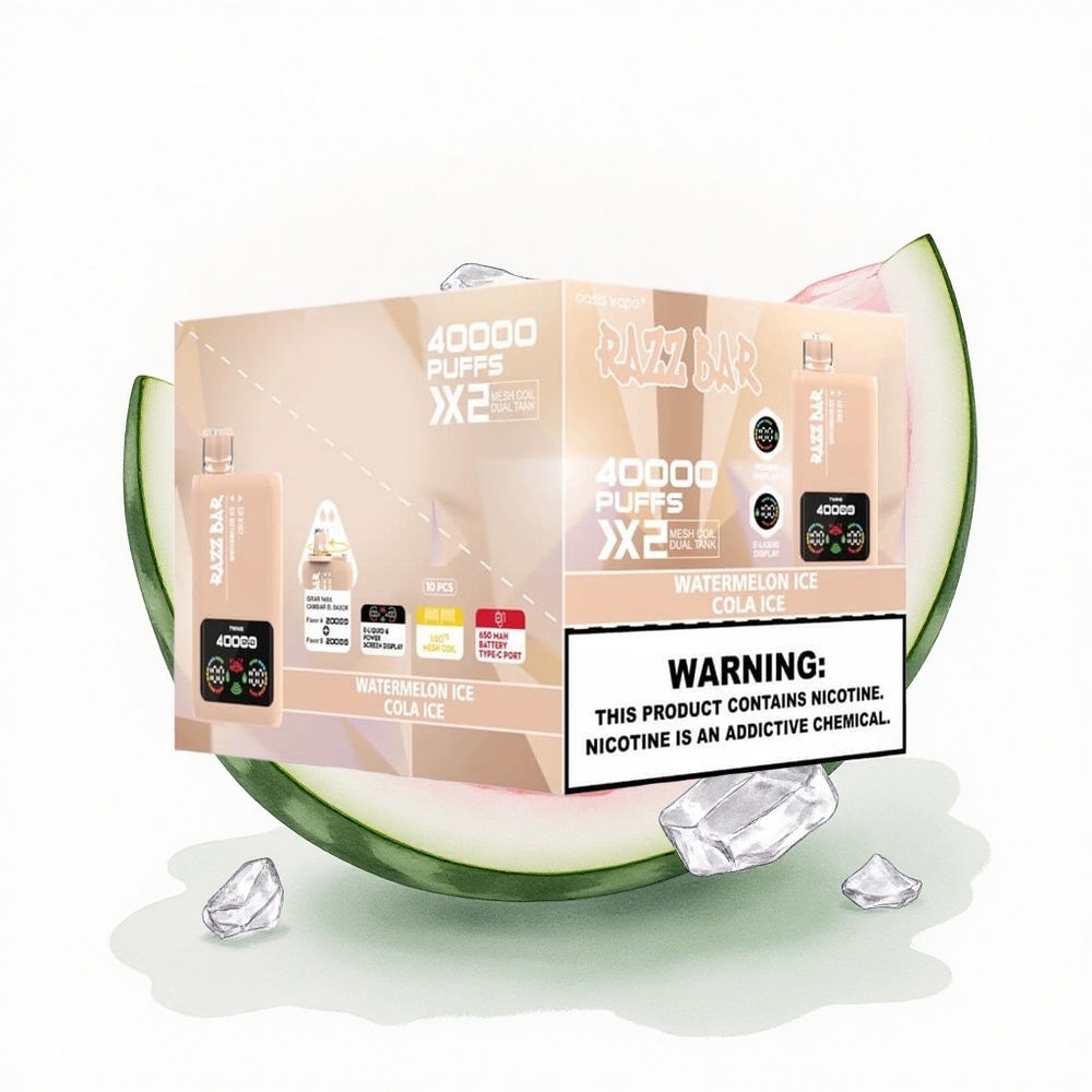 Razz Bar 40000 Puffs Karpuz Buz - Kola Buz 650mAh 1.0Ohm 2 Mesh Nikotin %2/%5