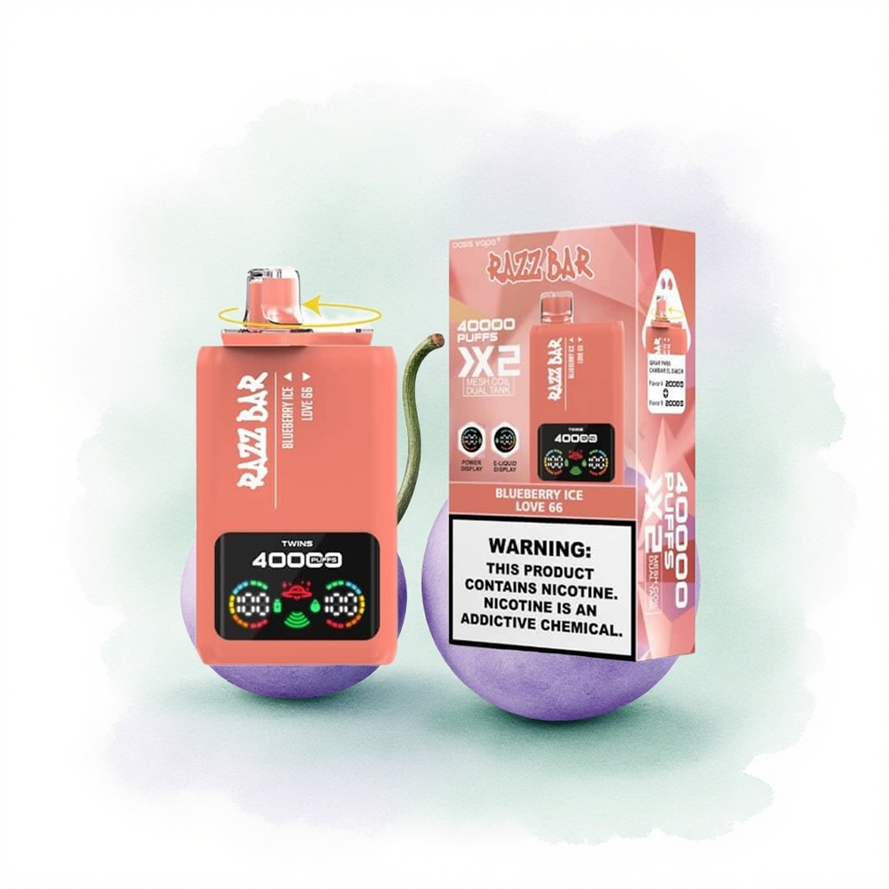 Razz Bar 40000 Puffs Yaban Mersini Buz - Aşk 66 Tip-C Port 650 mAh %2 Nikotin