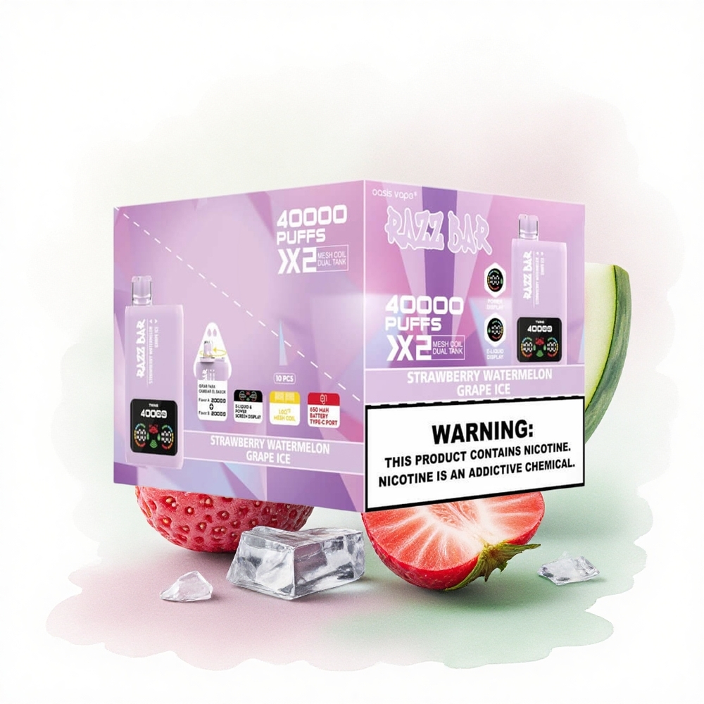 Razz Bar 40000 Puffs Çilek Karpuz - Üzüm Buzu | 650mAh | %2 Nikotin
