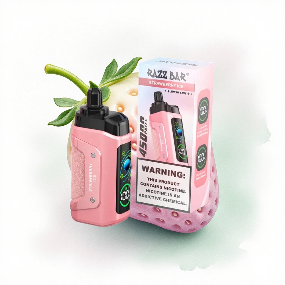 Razz Bar 45000 Puffs Çilek Buz 20 mg Nikotin 650 mAh