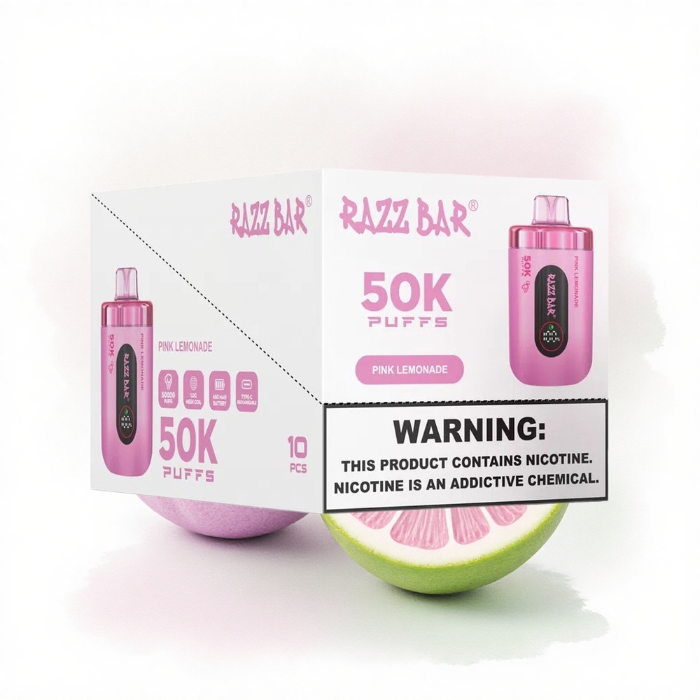 Razz Bar 50K Puffs Pembe Limonata 650 mAh 2% Nikotin