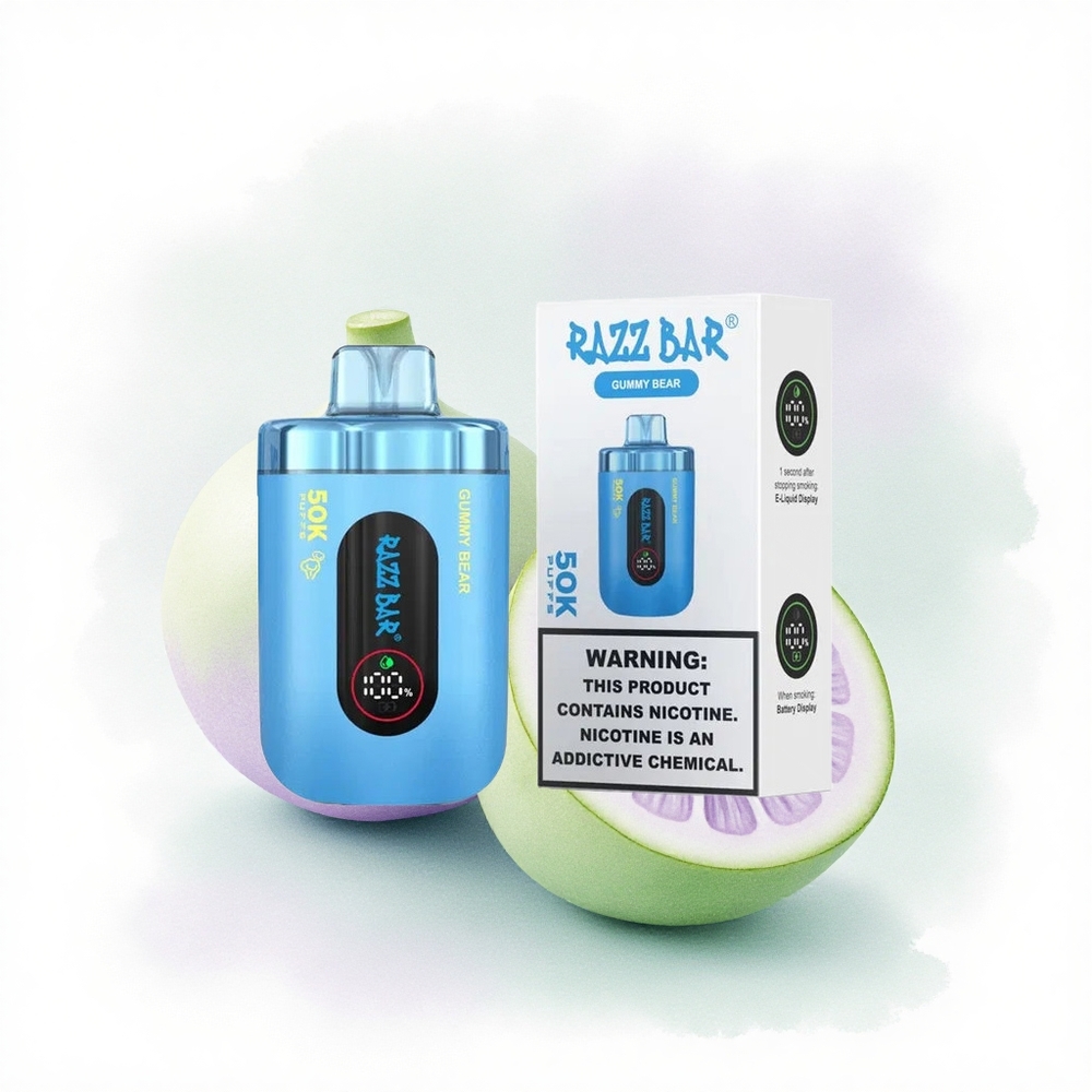 Razz Bar 50K Puffs Şekerli Ayı 1.0 Ohm Mesh 650 mAh 2% Nikotin