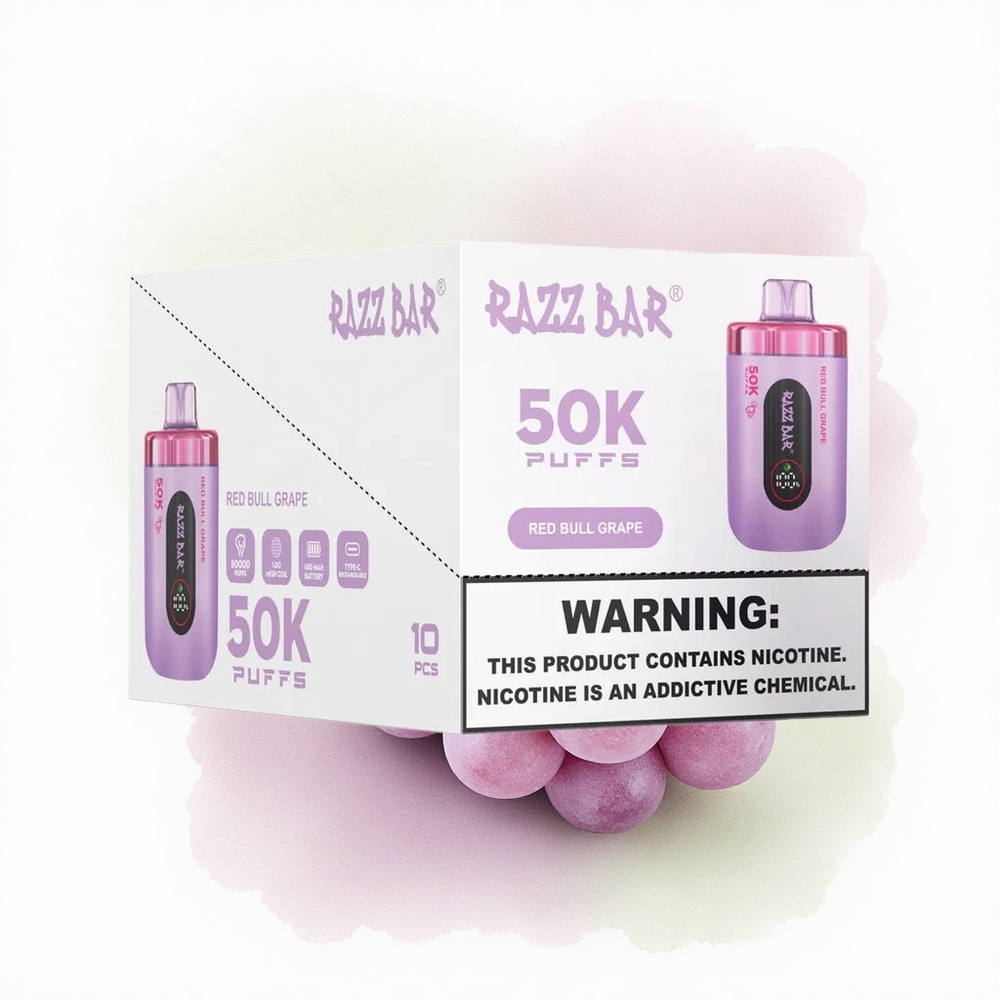 Razz Bar 50K Puffs Üzüm Enerji 1.0 Ohm Mesh 650 mAh 2% Nikotin
