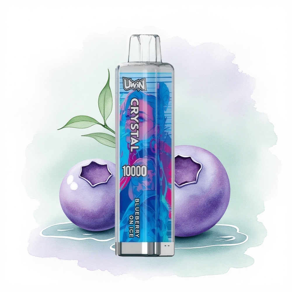 Uwin Crystal 10000 Puffs Buzlu Yabanmersini RGB 650mAh 0.8 Ohm
