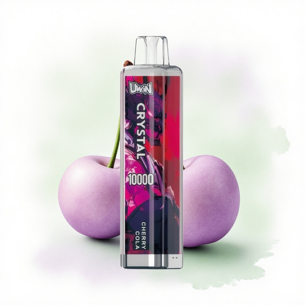 Uwin Crystal 10000 Puffs Kiraz Kolalı RGB Işık 650mAh Şarjlı 0.8 Ohm Mesh