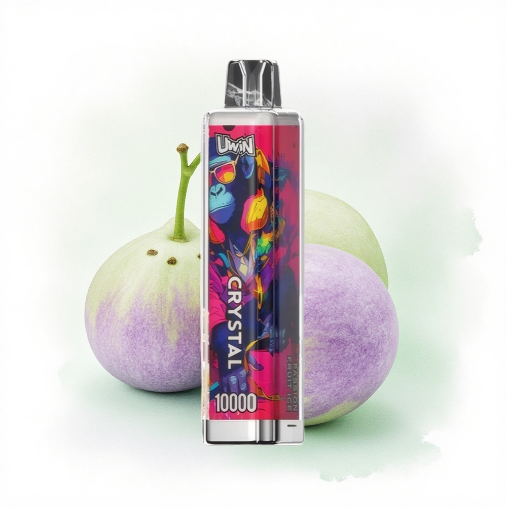 Uwin Crystal 10000 Puffs Tutku Meyvesi Buzu RGB Tip-C hızlı şarj 650mAh