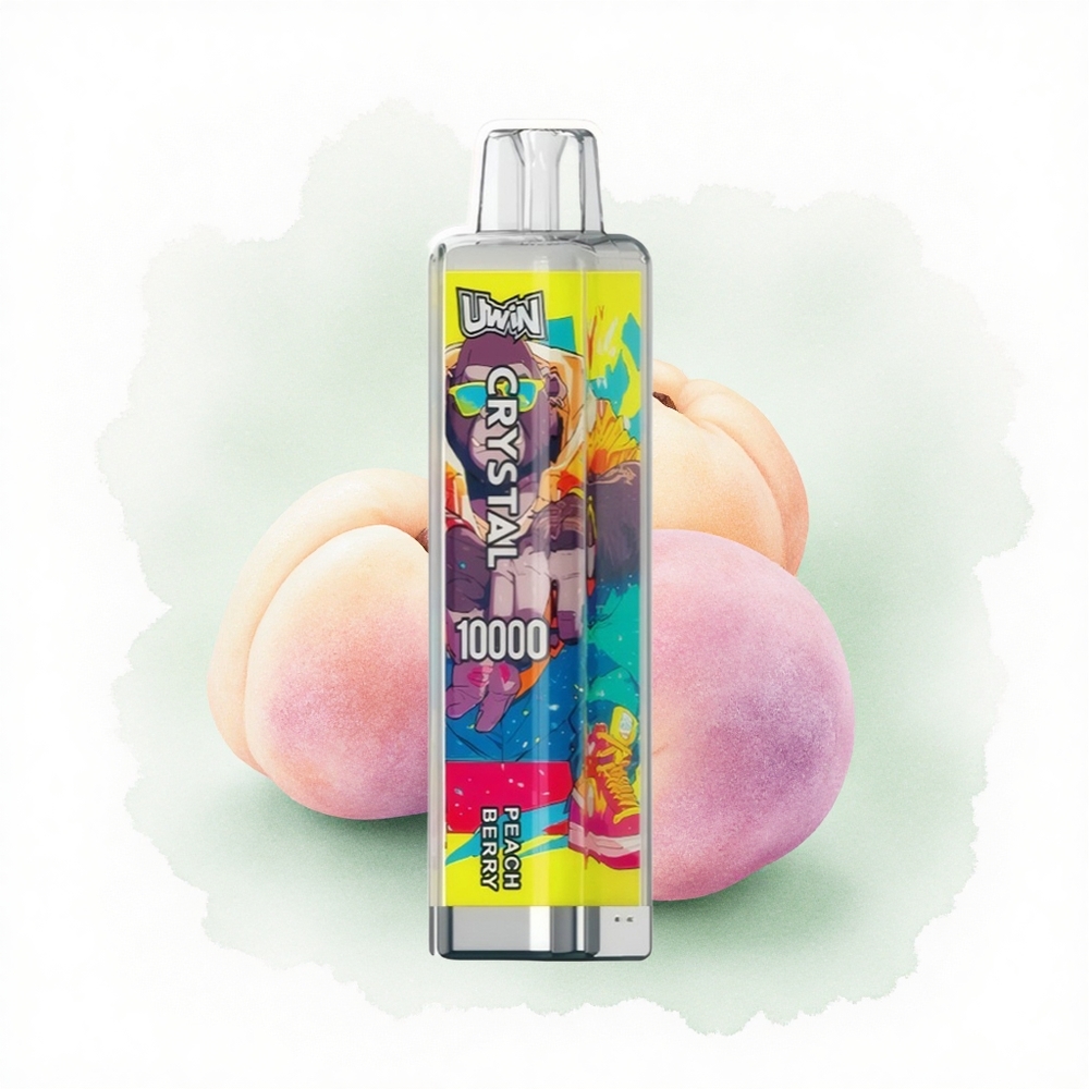 Uwin Crystal 10000 Puffs Şeftali Çilek RGB Tip-C 650mAh 18ml Nikotin