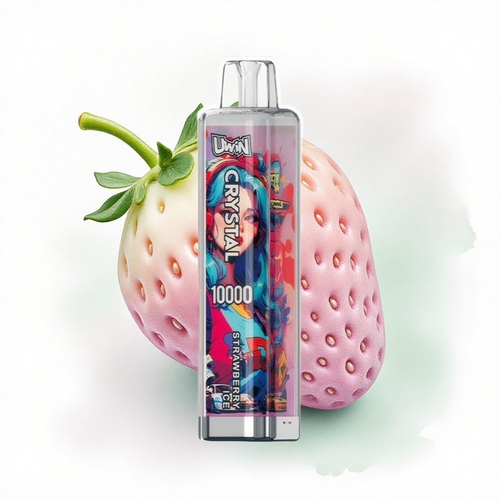 Uwin Crystal 10000 Puffs Çilek Buz 18ml RGB Tip-C Şarj 650mAh