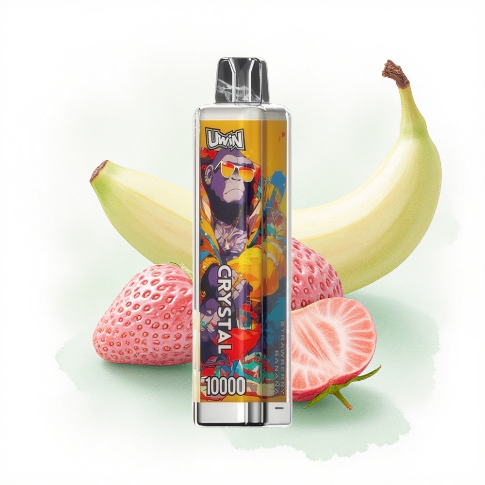 Uwin Crystal 10000 Puffs Çilek Muz 5% Nikotin 650mAh RGB