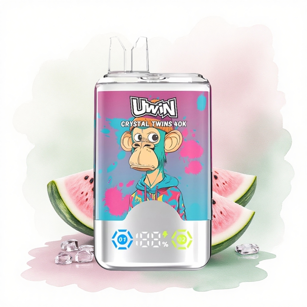 Uwin Crystal Twins 40000 Puffs Karpuz Buzlu Karışık Meyveler 850mAh Çift Lezzet