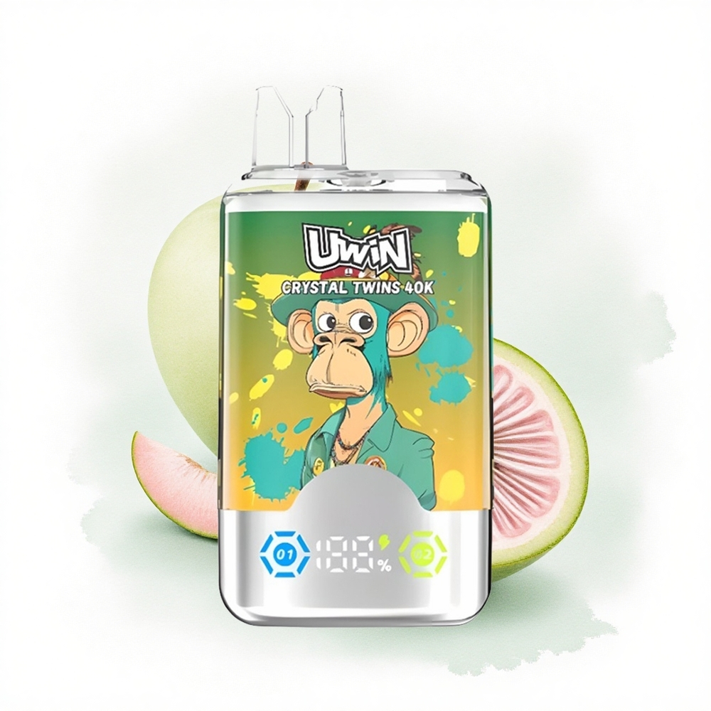 Uwin Crystal Twins 40000 Puffs Kivi Çarkıfelek Guava İki Elma 850mAh Tip-C