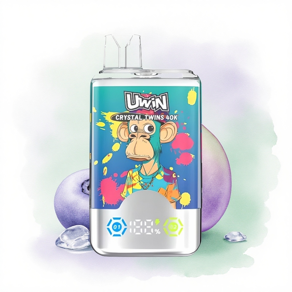 Uwin Crystal Twins 40000 Puffs Yaz Şeftalili Buzlu Yabanmersini İkili Lezzet 850mAh