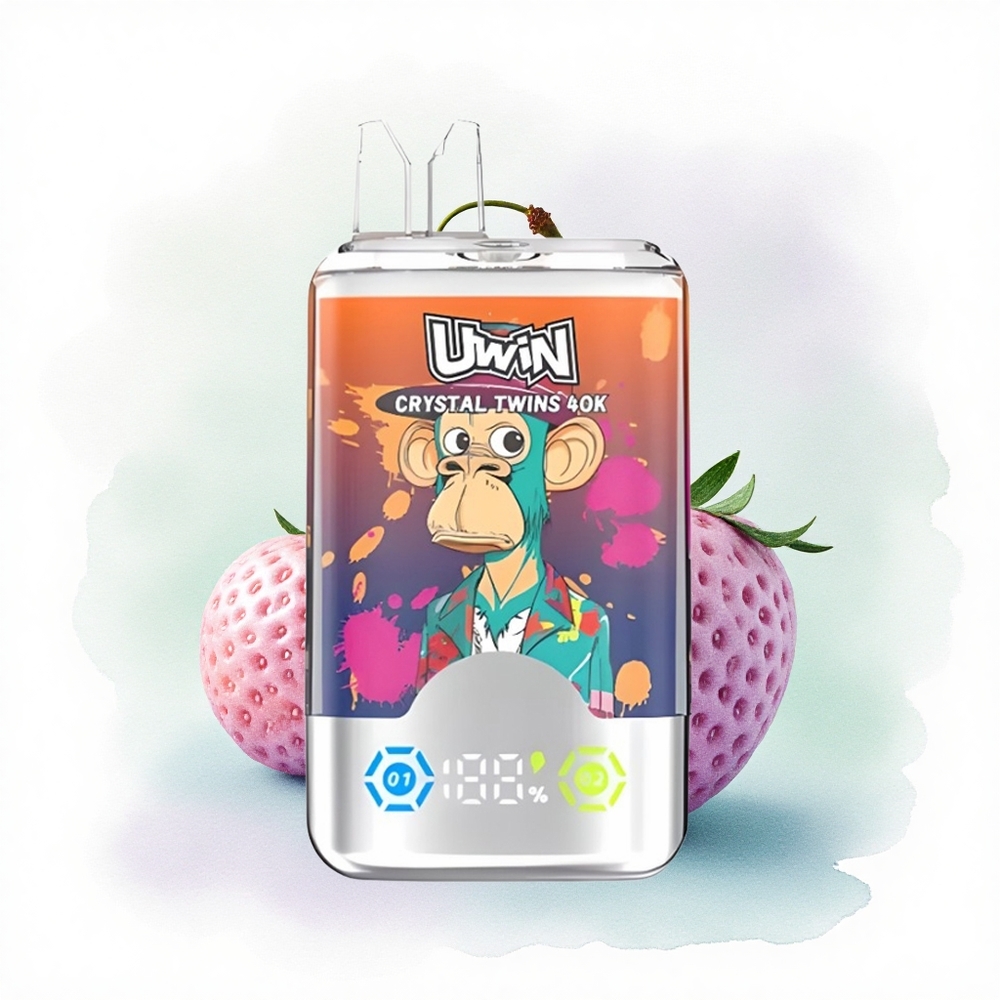 Uwin Crystal Twins 40000 Puffs Çilek Ahududu Kiraş Mr Mavi 850mAh Tip-C Şarj