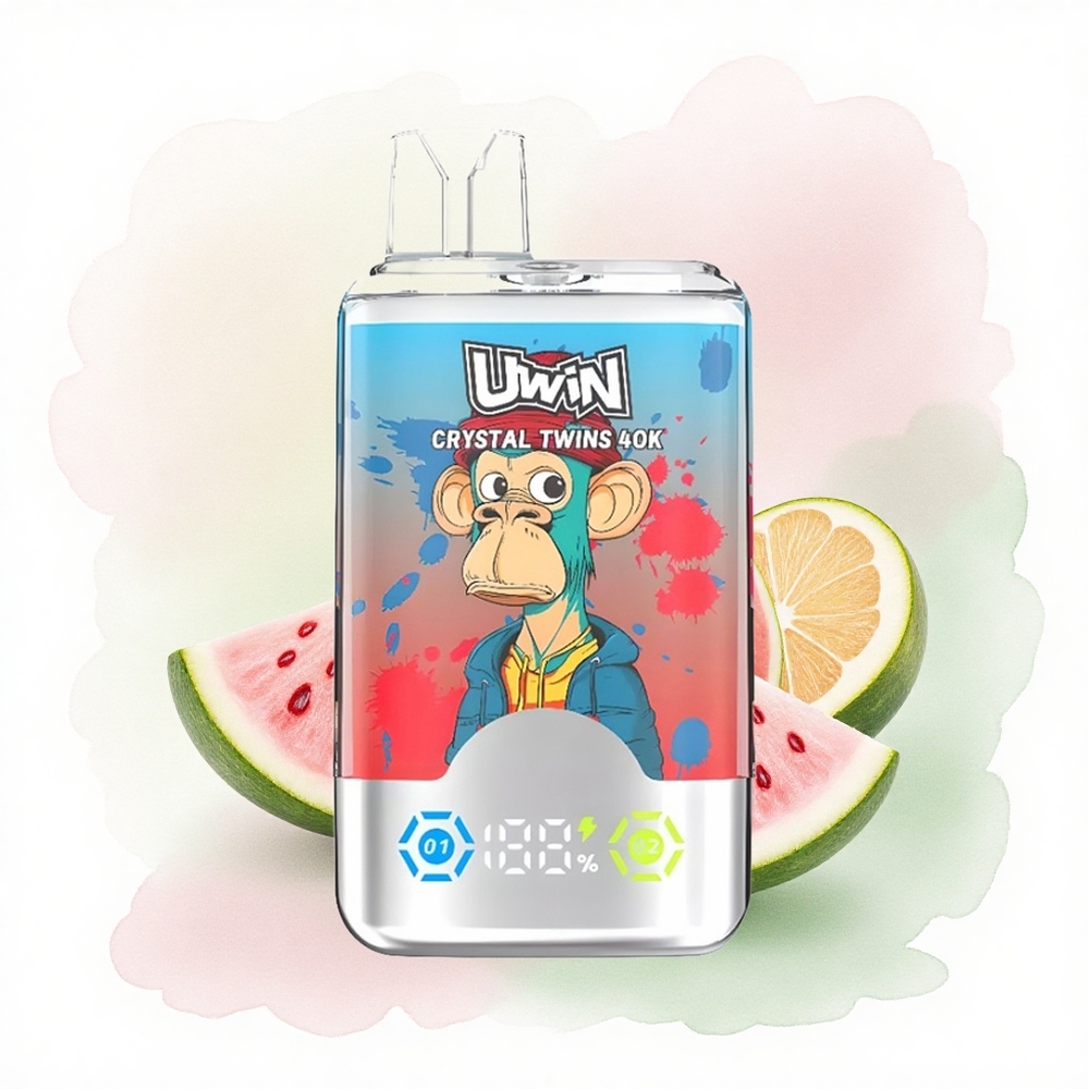 Uwin Crystal Twins 40000 Puffs Çilek Karpuz Limon Lime İkili Aroma 32ml 850mAh