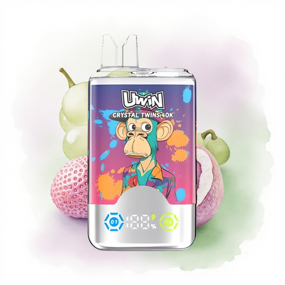 Uwin Crystal Twins 40000 Puffs Çilek Kivi Üzüm Buz 850mAh Tip-C