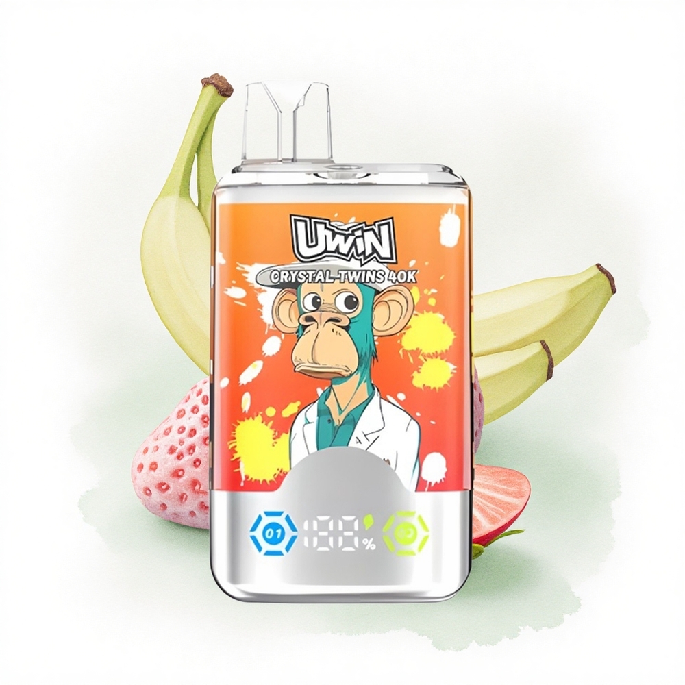 Uwin Crystal Twins 40000 Puffs Çilek Muz Aşkı 66 İkili Lezzet 850mAh